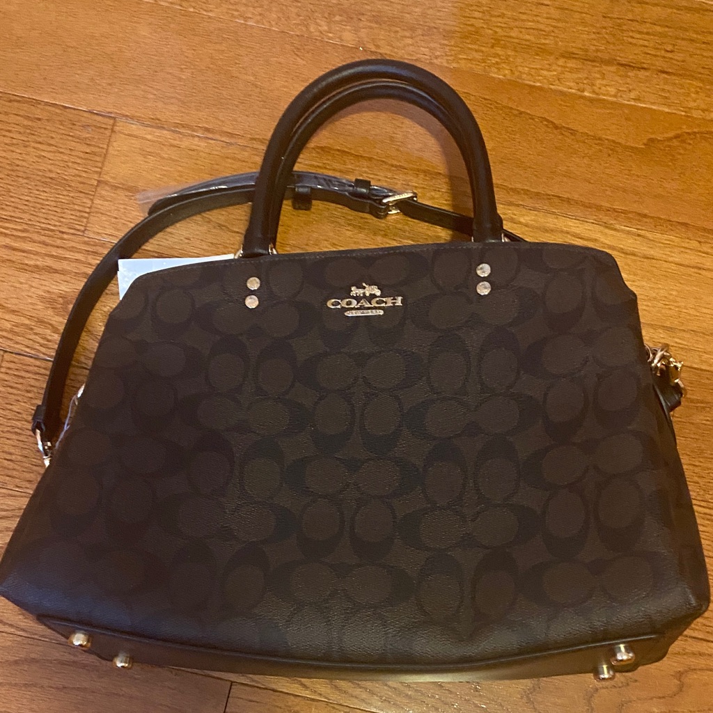 Coach Dark Brown Signature Satchel